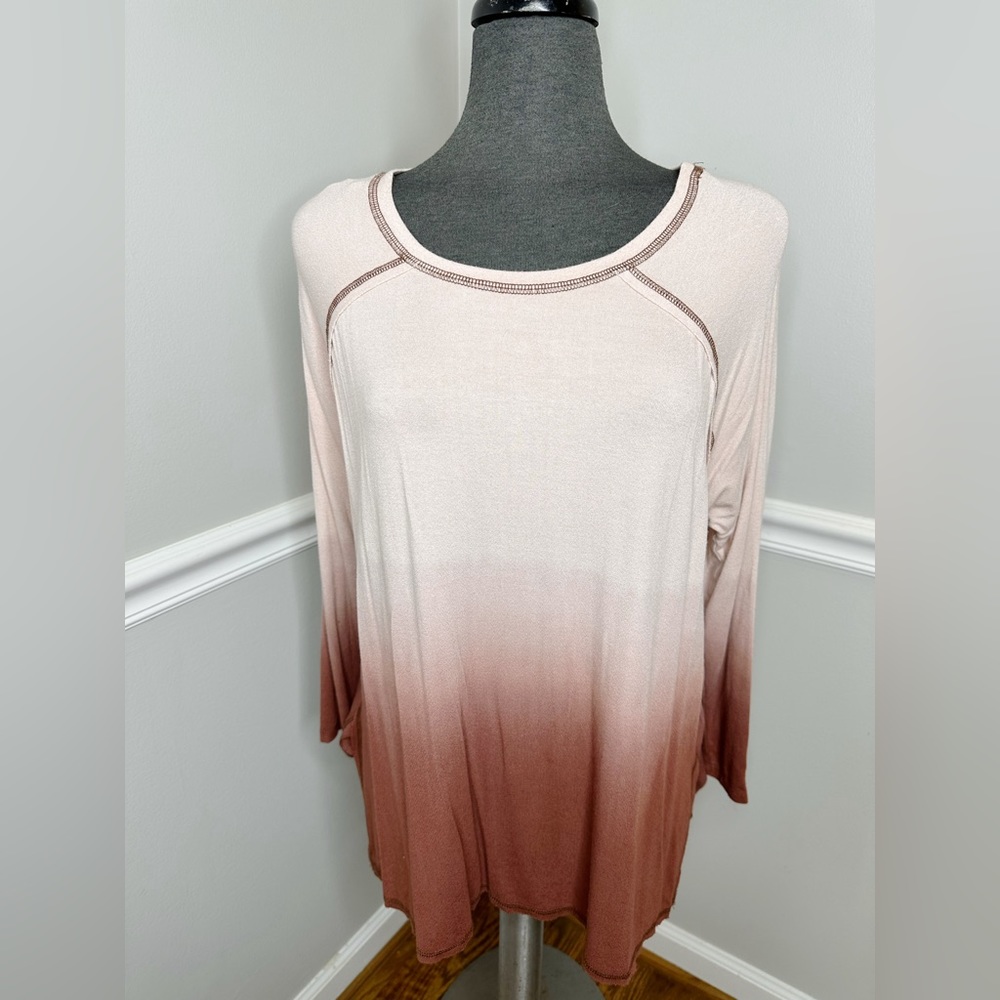 Easel Ombré High Low Blouse